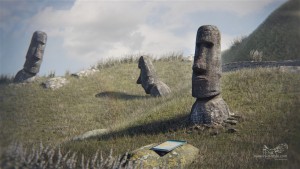 Статуи острова пасхи и планшет